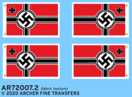 Archer Fine Transfers 720072 Fabric Texture Applique: 1/72 WWII German Naval Ensigns (2)