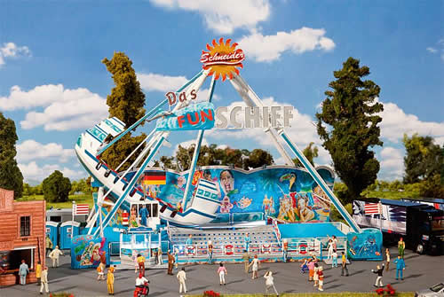 Faller 140420 HO Scale FUN-Schiff Motorized Swing Boat Carnival Ride w/DCC Decoder - Kit (Plastic) -- 11-1/4 x 7-3/16 x 8-1/4" 28.5 x 18.3 x 21cm