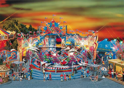 Faller 140461 HO Scale Carnival Rides - Breakdancer #1 w/2 Ticket Booths