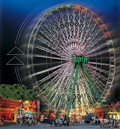 Faller 140470 HO Scale Jupiter Ferris Wheel -- Kit - 11-1/4 x 8-7/8 x 20-3/4" 28 x 22 x 52cm