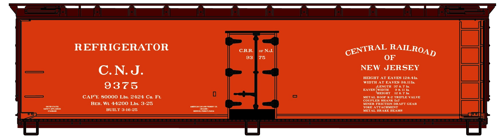 Accurail 4854 Ho 40'Wood Refrig Car Cnj