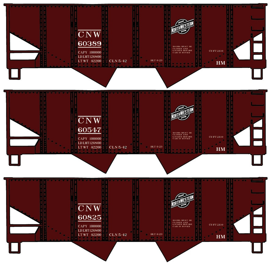 Accurail 25824 Ho Usra Hopper C&Nw 3#Set