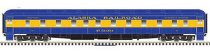 Atlas 20005095 HO Scale Pullman 6-3 Sleeper - Ready to Run -- Alaska Railroad "Mt. Susitna" (blue, yellow)