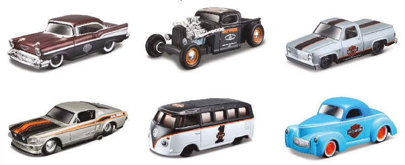 Maisto 15380-CASE 1/64 Scale Harley-Davidson Custom Car 24-Piece CASE