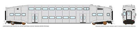 Rapido Trains 146096 HO Scale Bi-Level Commuter Cab Car - Ready to Run -- Undecorated Series I (5 window, riveted)