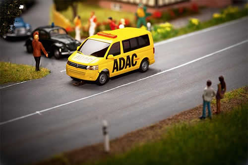 Faller 161586 HO Scale Volkswagen T5 Van - Car System -- ADAC (yellow, black)