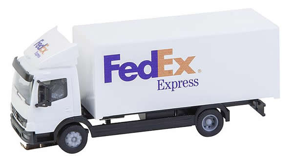 Faller 161592 HO Scale Mercedes-Benz Atego 04 Box-Body Delivery Truck - Car System -- FedEx (white, purple, orange)