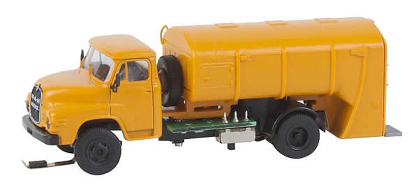 Faller 161606 HO Scale Operating MAN Garbage Truck - Car System -- Yellow