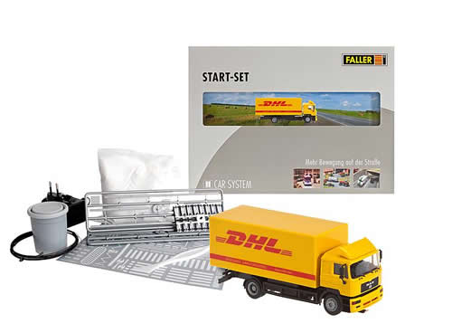 Faller 161607 HO Scale Car System Starter Set -- MAN F2000 Evolution Box Truck - DHL