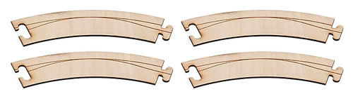 Faller 161920 HO Scale Car System Laser-Street Street Sections (Less Guide Wire) -- 45-Degree Curve R=268 pkg(4)