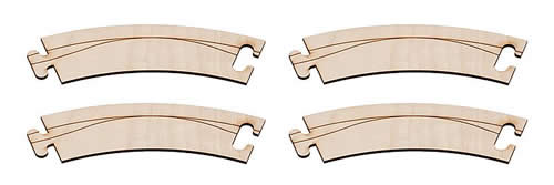Faller 161921 HO Scale Car System Laser-Street Street Sections (Less Guide Wire) -- 45-Degree Curve R=218 pkg(4)