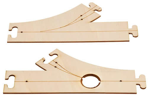 Faller 161940 HO Scale Car System Laser-Street Section (Less Guide Wire) - Kit -- 45-Degree Fork & Junction - 1 Each: Right & Left