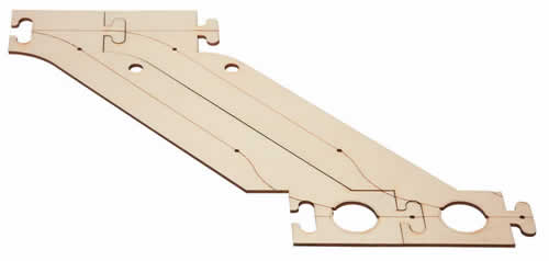 Faller 161943 HO Scale Car System Laser-Street Section (Less Guide Wire) - Kit (Laser-Cut Wood) -- Basic Car Park Expansion Set Adds 2 Angled Stalls