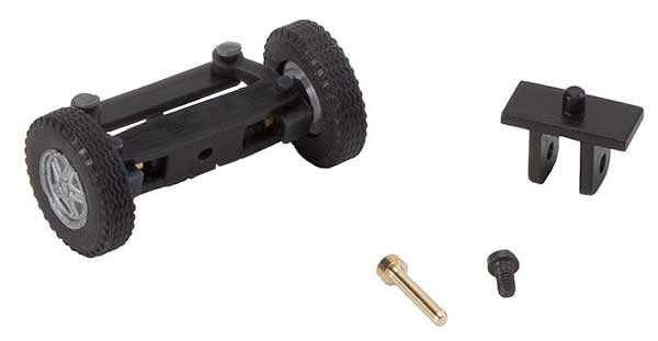 Faller 163014 TT Scale Front Axle Steering Mechanism w/Wheels - Assembled - Car System -- Fits TT Scale Buses, Less Magnet Steering Bar