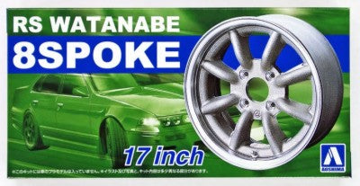 Aoshima 52433 1/24 RS Watanabe 8-Spoke 17" Tire & Wheel Set (4)