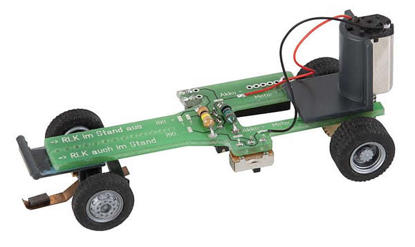 Faller 163703 HO Scale Car System Conversion Chassis - Kit -- With Adjustable Wheelbase 1-1/2 x 3-1/2" 38-88mm (Batteries Sold Separatel