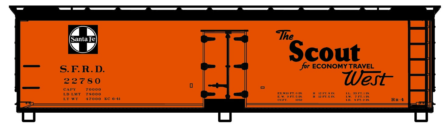 Accurail 48163 Ho Ds Boxcar Santa Fe Scout