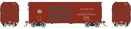 Rapido Trains 123007 HO Scale Class X31A Single-Door Boxcar 6-Pack - Ready to Run -- Pennsylvania Railroad Set 1 (Tuscan, Circle Keystone, Automobile Service)