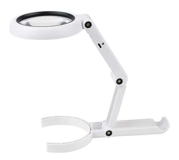 Faller 170535 All Scale LED Magnifier Lamp with Stand -- 5x Magnifier, Includes Battery and Charger