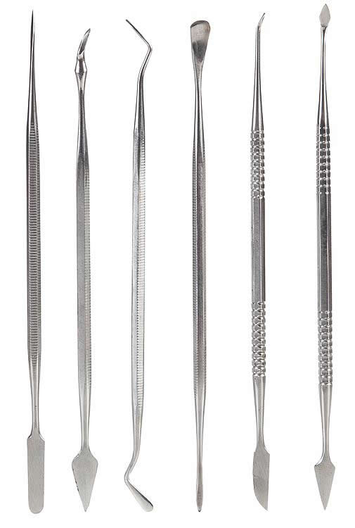 Faller 170545 All Scale Modeling Spatula Set -- Dental Tool-Style pkg(6)
