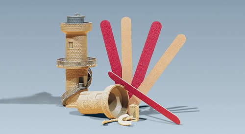 Faller 170689 All Scale Abrasive Files -- 80- to 120-Grit pkg(5)