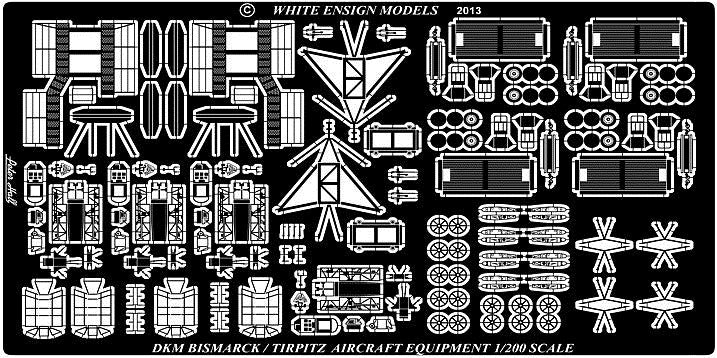 White Ensign Models 2013 1/200 Bismarck, Tirpitz Aircraft & Handling Gear (D)