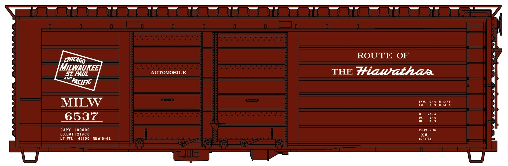Accurail 3981 Ho 40'Rib-Side Dd Boxcar Milw