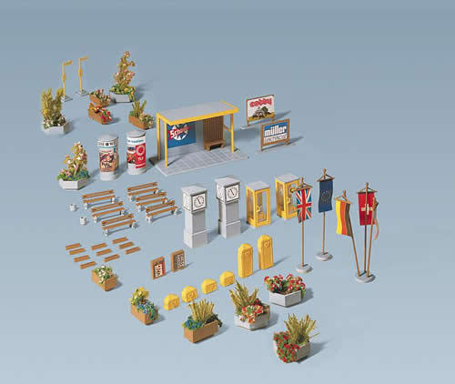 Faller 180585 HO Scale Town Accessories -- European Union, Germany, Switzerland, United Kingdom