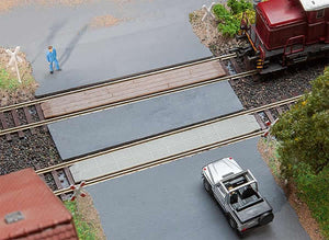 Faller 180969 HO Scale Grade Crossings -- 1 Each: Wood and Rubber