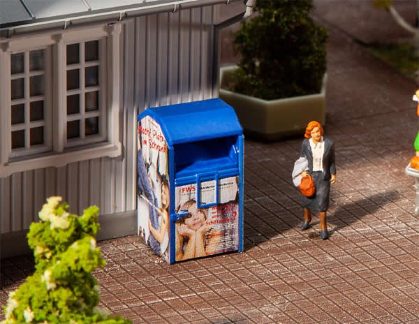 Faller 180992 HO Scale Old Clothes Donation Box -- Blue