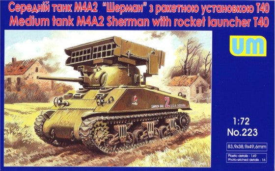 Unimodel 223 1/72 M4A2 Sherman Medium Tank w/T40 Rocket Launcher