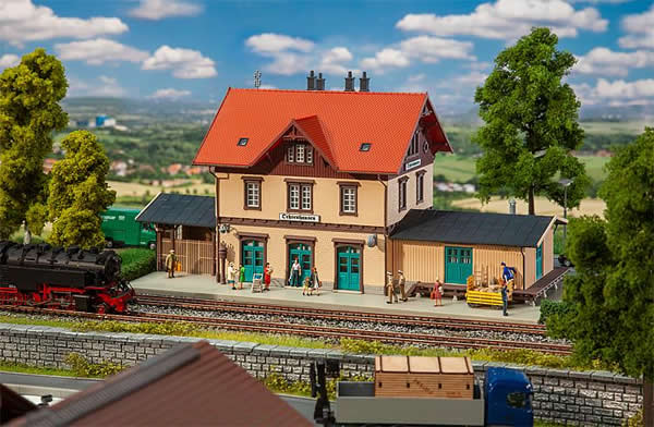 Faller 191742 HO Scale Ochsenhausen Train Station -- Kit - 12-1/8 x 5-1/2 x 5-5/8" 30.8 x 14 x 14.2cm