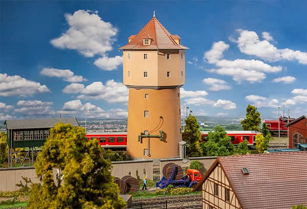 Faller 191747 HO Scale Freilassing Brick Water Tower -- Kit - 5-5/8 x 5-5/8 x 12-1/4" 14.3 x 14.3 x 31.2cm