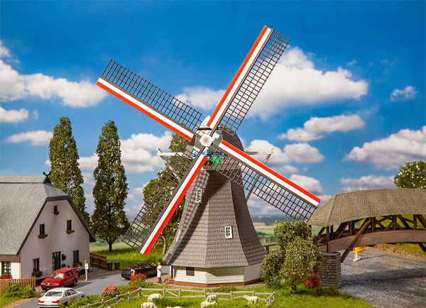 Faller 191763 HO Scale Small Windmill with Motor -- Kit - 11.5 x 11.5 x 26cm