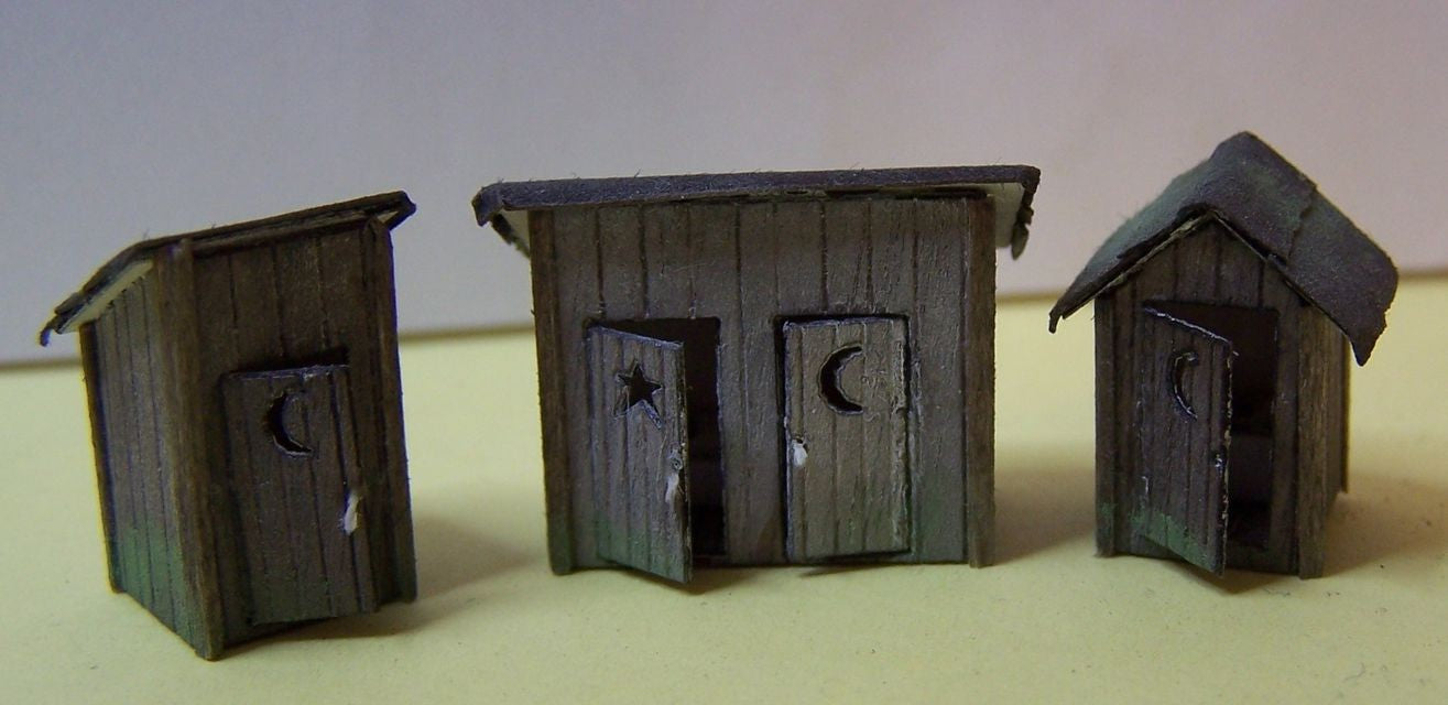 RS Laser Kits 2010 Ho 3 Outhouses 1 Dbl Door 2 Sg