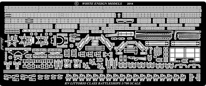 White Ensign Models 7117 1/700 RN Littorio Italian Battleship Detail Set for TSM (D)