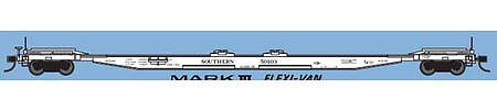 Trainworx 2843502 N Scale Mark III Flexi-Van Flatcar - Ready to Run -- Southern Railway #2 (white)