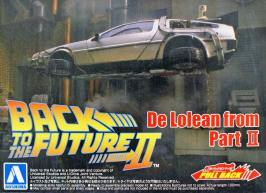 Aoshima 54765 1/43 Pullback DeLorean Car Hoover Type Back to the Future II