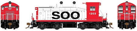 Rapido Trains 27054 HO Scale EMD-GMD SW1200 - Standard DC -- Soo Line 1205 (white, red, black)