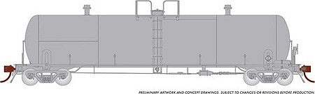 Rapido Trains 135098 HO Scale Procor GP20 20,000-Gallon Tank Car - Kit -- Undecorated (Early, 70-Ton Style)