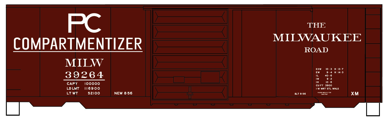 Accurail 3456 Ho 40' Ps-1 Boxcar Mil 39264