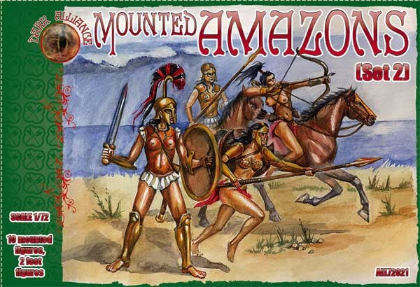 Alliance Figures 72021 1/72 Amazons Mounted Women Warriors Set #2 Figures (10 Mtd, 2 foot)