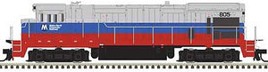 Atlas 10003648 HO Scale GE B23-7 Phase 1 Low Nose - LokSound and DCC - Master Gold -- Metro-North 803 (blue, red, silver)