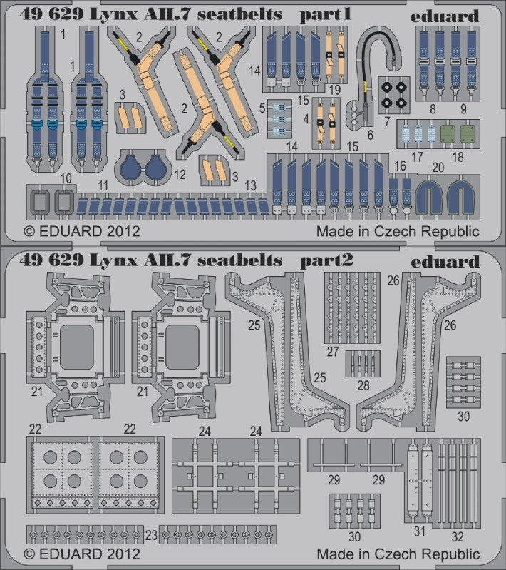 Eduard 49629 1/48 Aircraft- Seatbelts Lynx AH7 for ARX (Painted) (D)