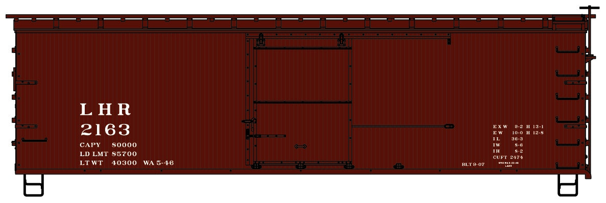 Accurail 1405 Ho 36'Ds Wood Boxcar L&Hr
