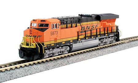 Kato 1768941ls N Scale GE ES44AC GEVO - LokSound and DCC -- BNSF Railway 5977 (black, orange, yellow, Wedge Logo)