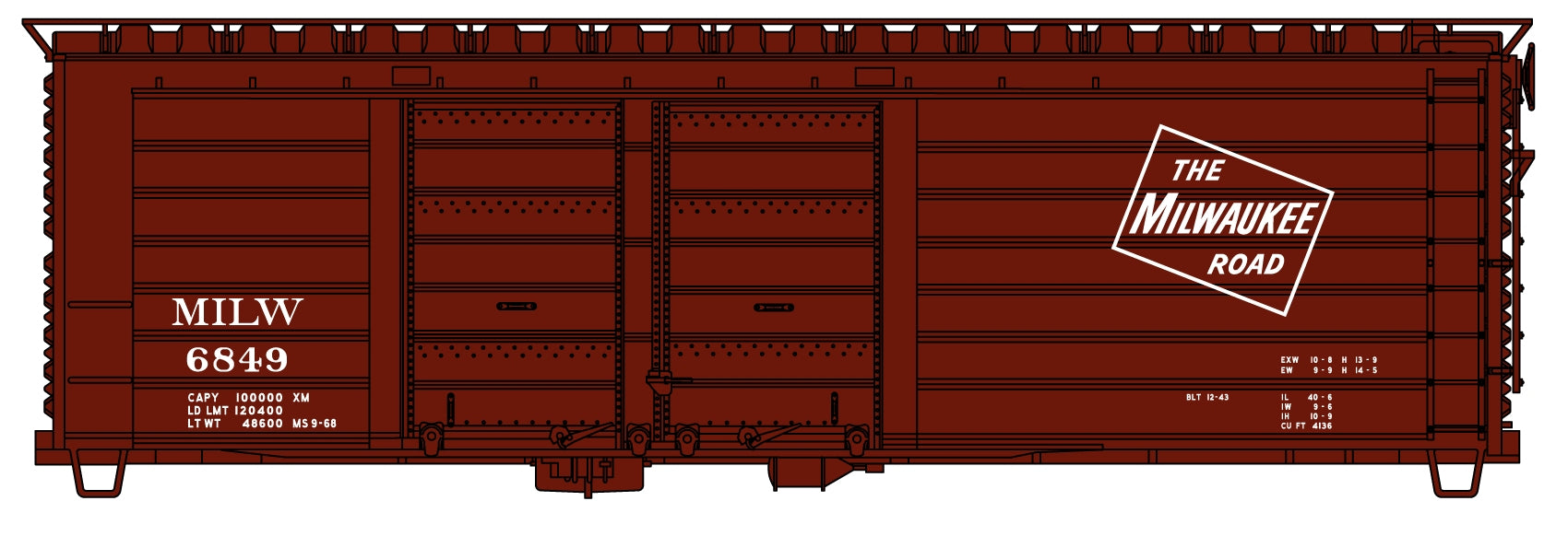 Accurail 3984 Ho 40'Rib-Side Dd Boxcar Milw