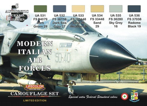 Lifecolor XS7 Italian Modern Air Force Camouflage Acrylic Set (6 22ml Bottles)