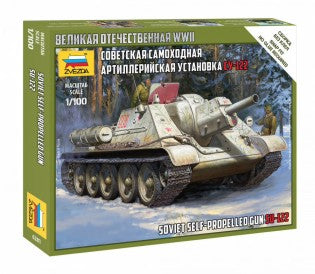 Zvezda 6281 1/100 Soviet Su122 Self-Propelled Tank(Snap)