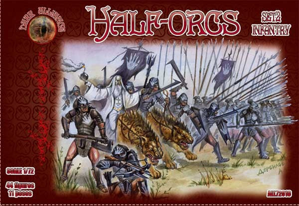 Alliance Figures 72016 1/72 Half Orcs Infantry Set #2 Figures (44)